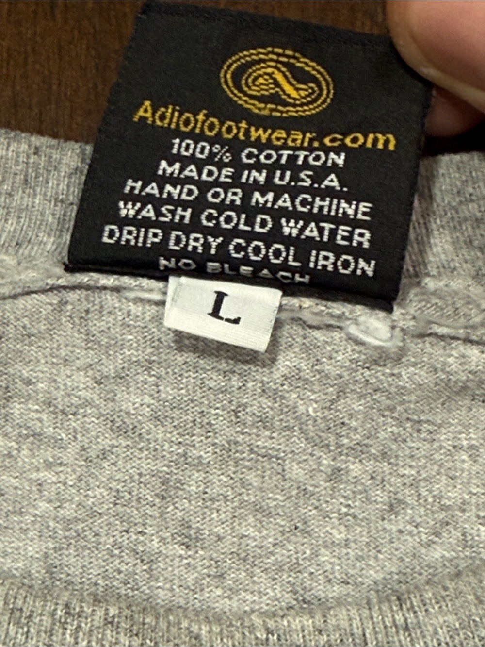 Adio Footwear BAM Logo Crewneck Short-Sleeve T-Shirt - Gray Large - Picture 3 of 5